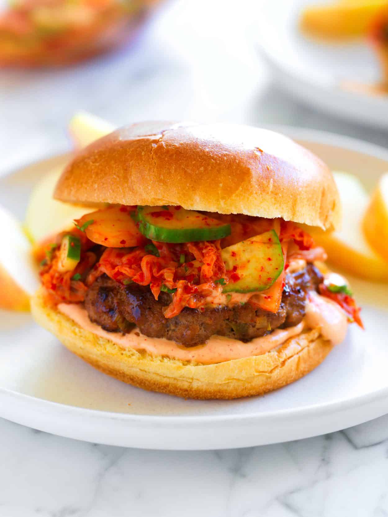 Pork Burger on a plate