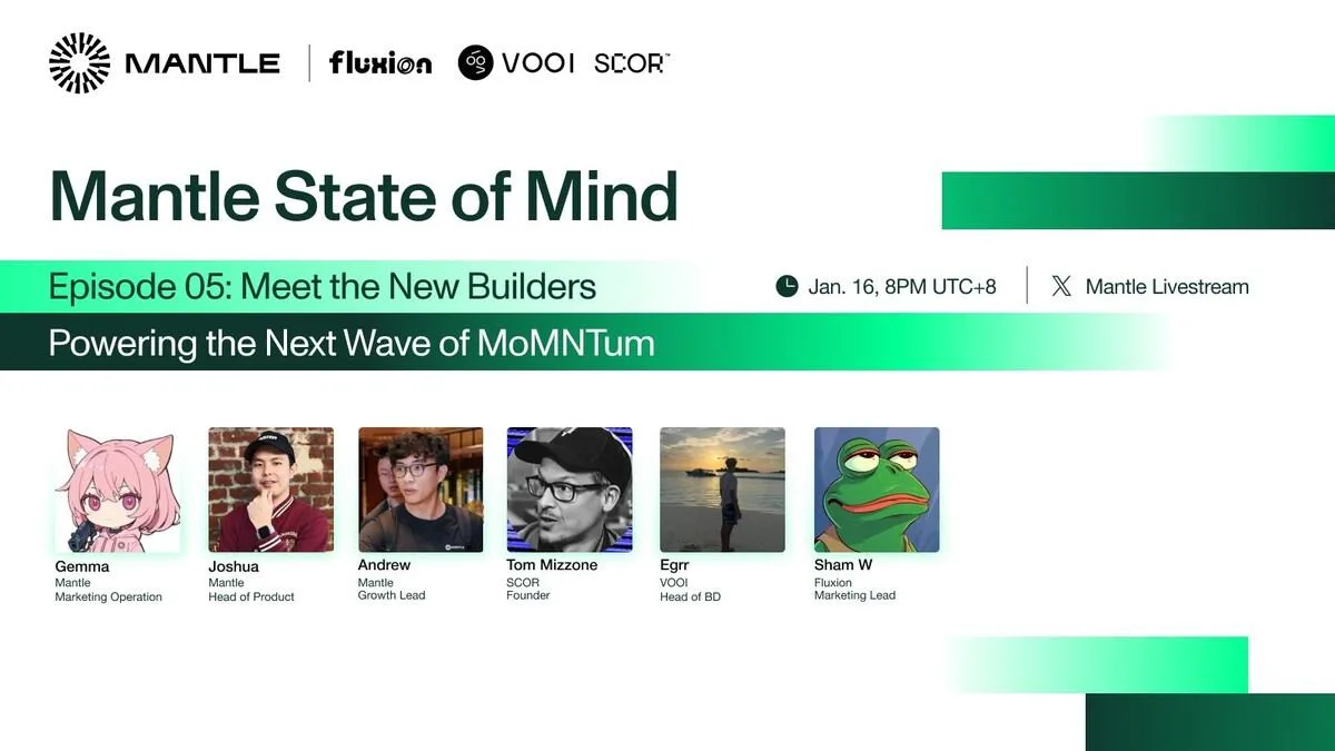 Mantle pristato „Mantle State of Mind – Episode 05“: nauja banga ekosistemos kūrėjų 2026 metais