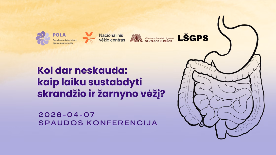Spaudos konferencija apie sergamumo skrandžio ir žarnyno vėžiu situaciją Lietuvoje