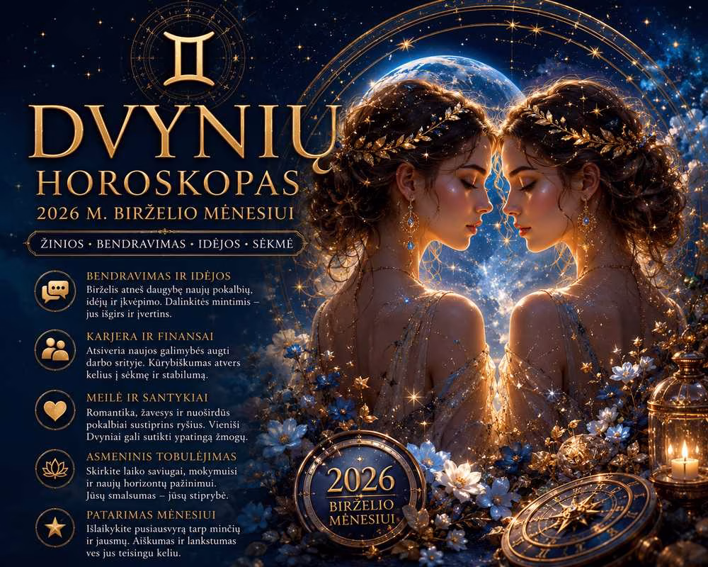 Dvynių horoskopas 2026-ųjų birzelio menesiui