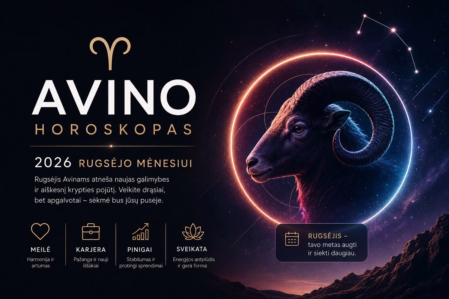 Avino horoskopas 2026 m. rugsėjo mėnesiui