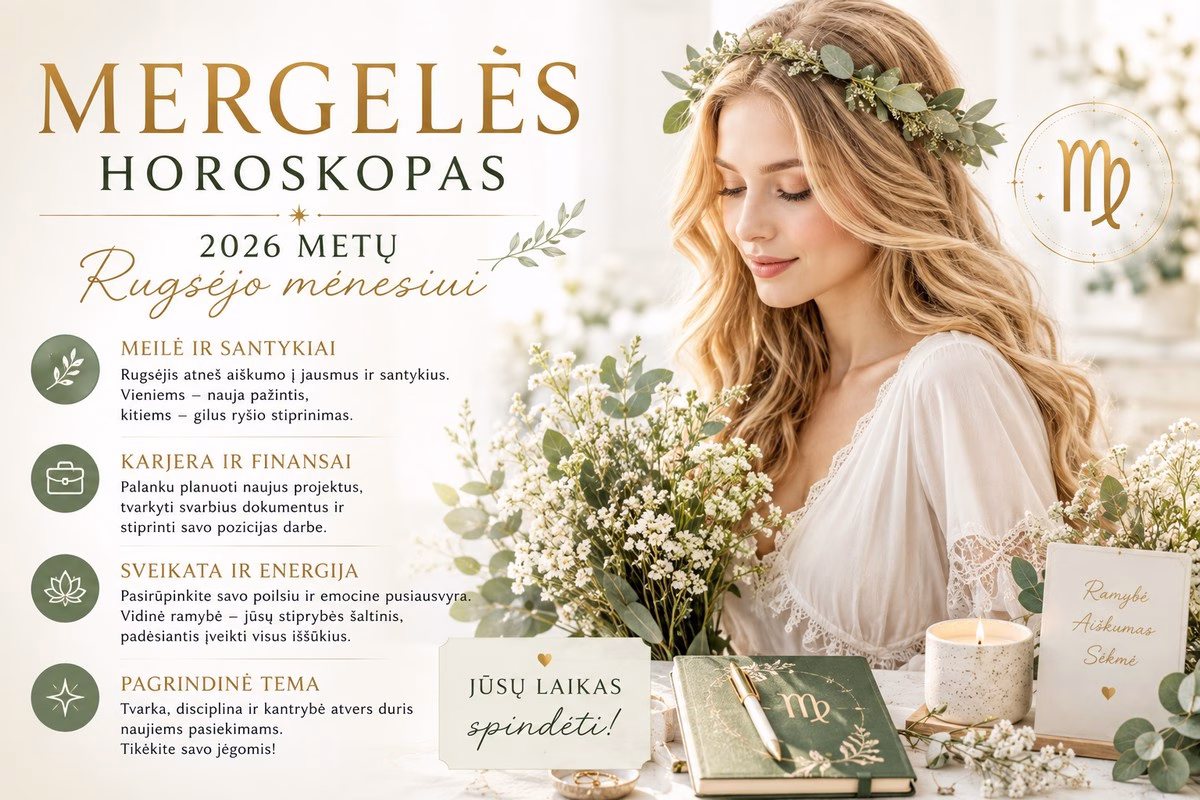 Mergelės horoskopas 2026 m. rugsėjo mėnesiui