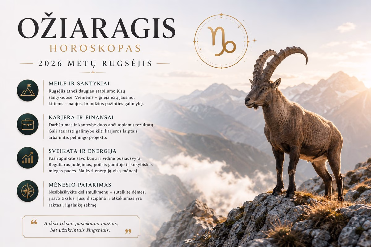 Ožiaragis horoskopas 2026 m. rugsėjo mėnesiui