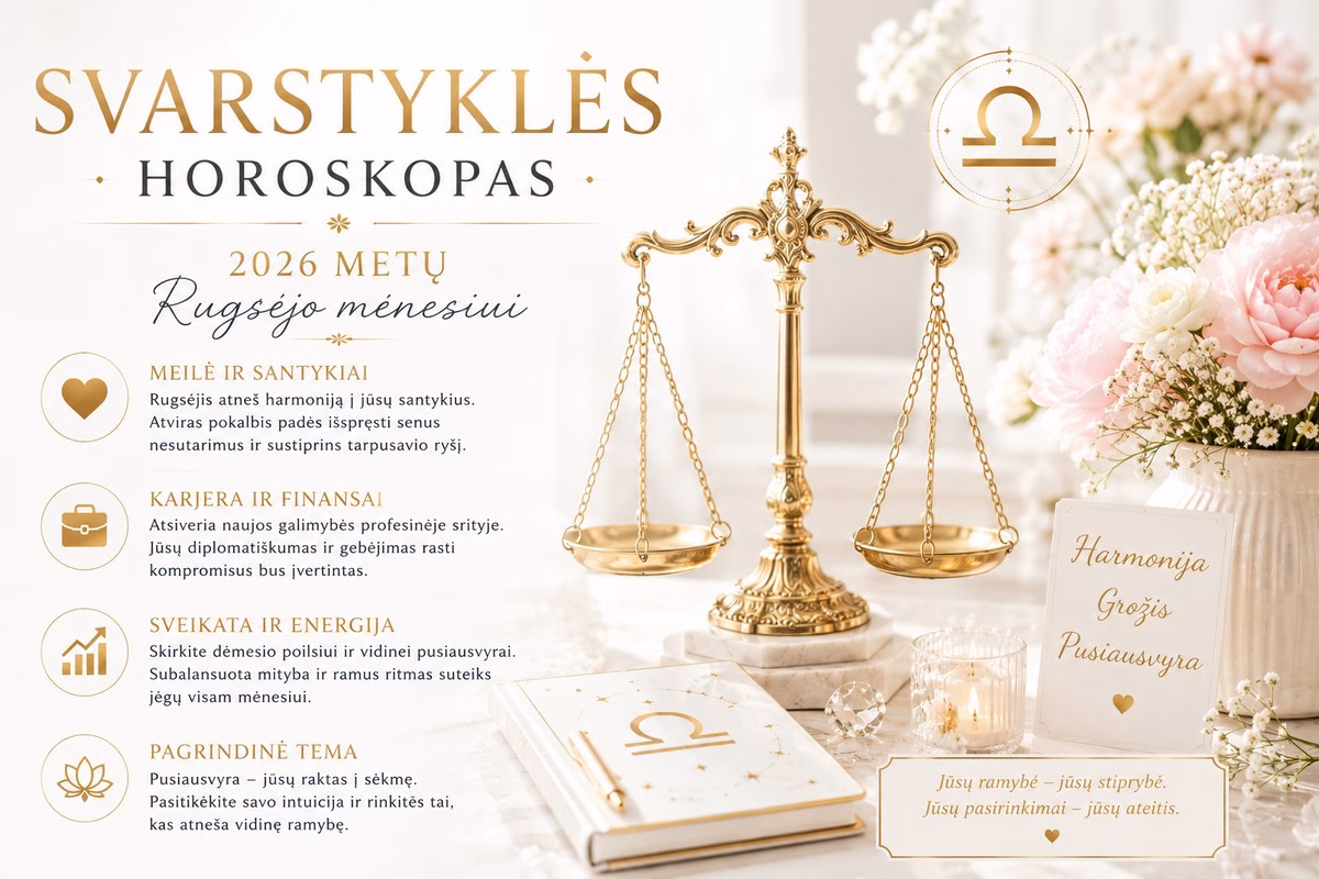 Svarstyklių horoskopas 2026 m. rugsėjo mėnesiui