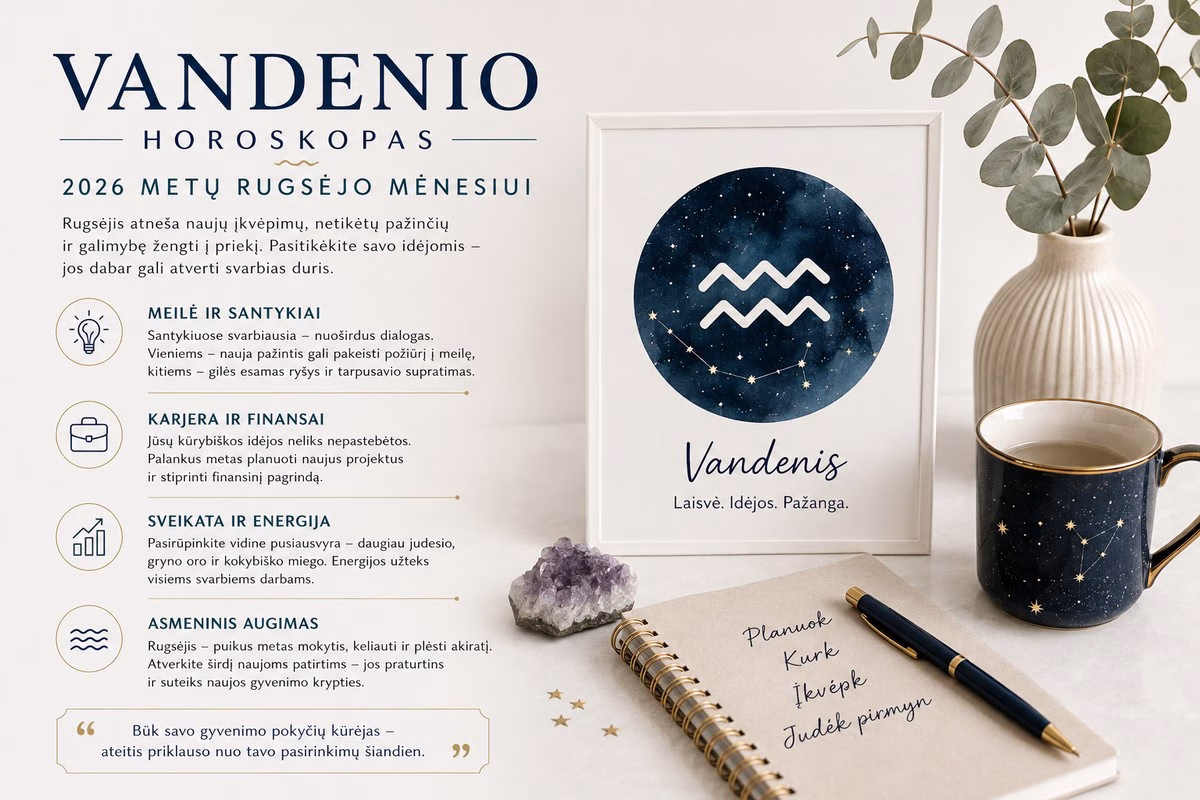 Vandenio horoskopas rugsėjo mėnesiui 2026 m.