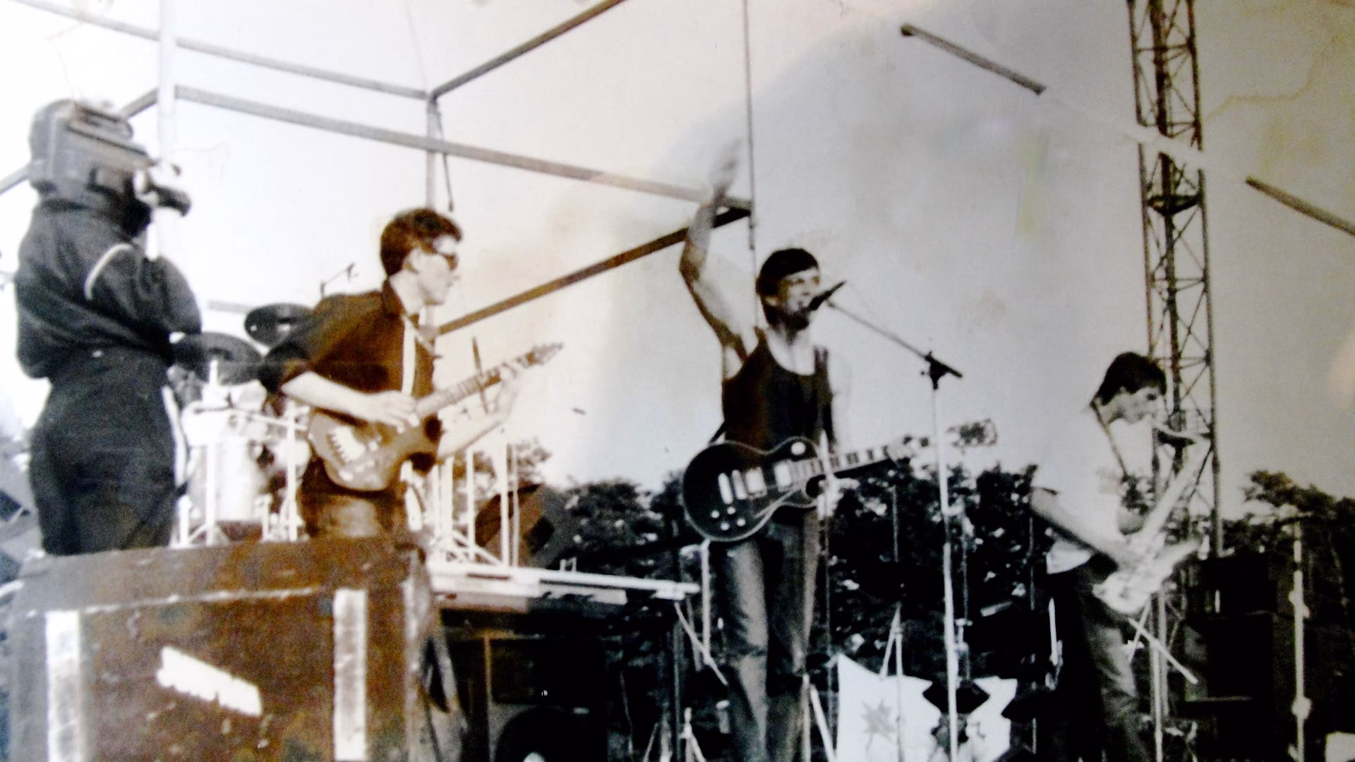 Hilda Blues band on stage during the first edition of the Rock March (Kaunas, Lithuania, 1987)