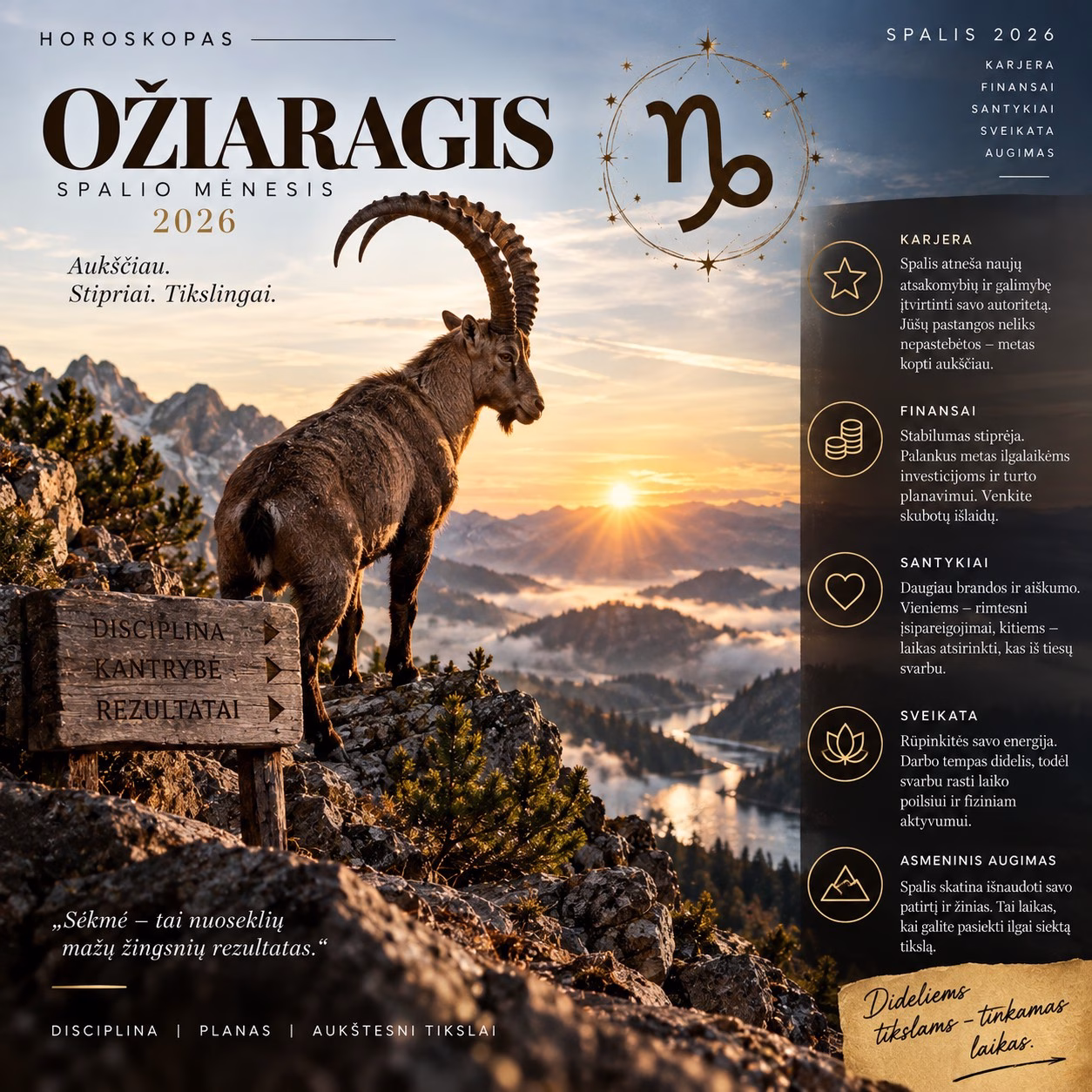 Ožiaragis horoskopas 2026 m. spalio mėnesiui